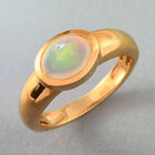 Natürlicher, äthiopischer Opal-Ring, 925 Silber Gelbgold Vermeil  ca. 0,80 ct image number 1