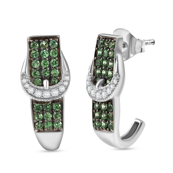 Tsavorite Granat und Moissanit Ohrringe - 1,33 ct.