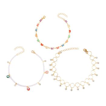 Wei&szlig;er Kristall Schmuckset Eisen emailliert, Eisen Std Gelb