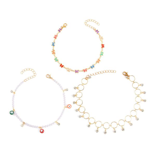 Wei&szlig;er Kristall Schmuckset Eisen emailliert, Eisen Std Gelb