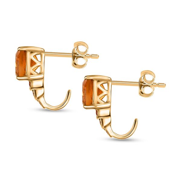 Djoy AA Serra Gaucha Citrin, Feueropal Ohrringe 925 Silber 750 Gelbgold Vermeil ca. 3.09 ct image number 4