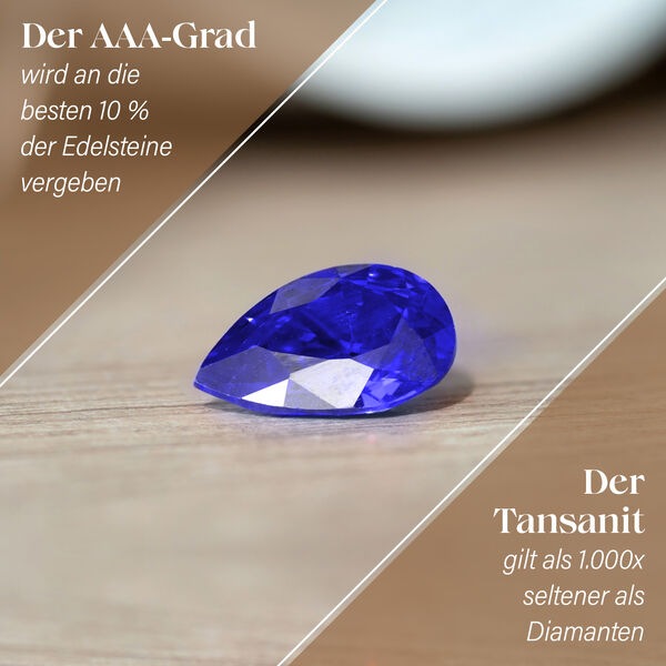 AAA Tansanit und Diamant Anh&auml;nger in 585 Gold - 3,82 ct. image number 4