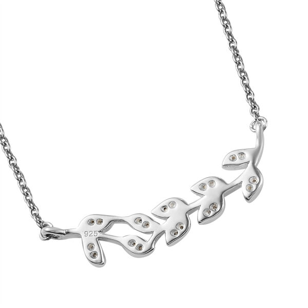Wei&szlig;er Zirkonia Halskette 45 cm 925 Silber ca. 0,18 ct image number 5