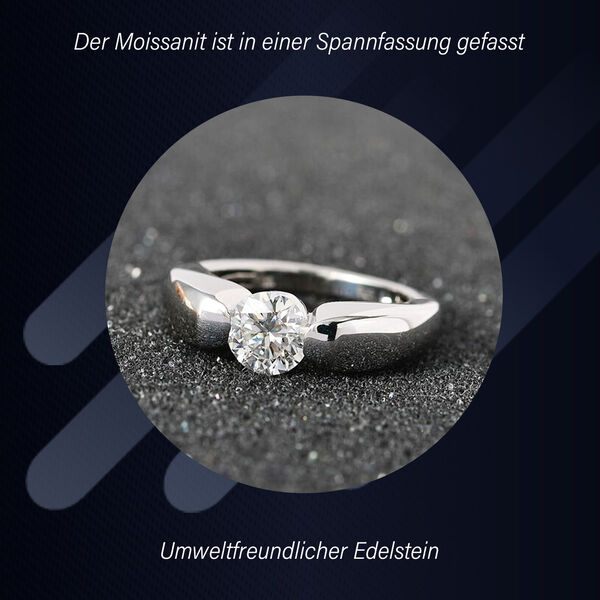 Moissanit Ring, 925 Silber  platiniert  - 0,94 ct. image number 2