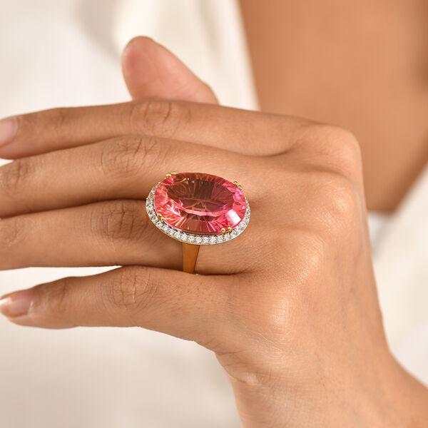 D'Joy Sunset Triplett Quarz und Zirkon Ring - 29,48 ct. image number 2