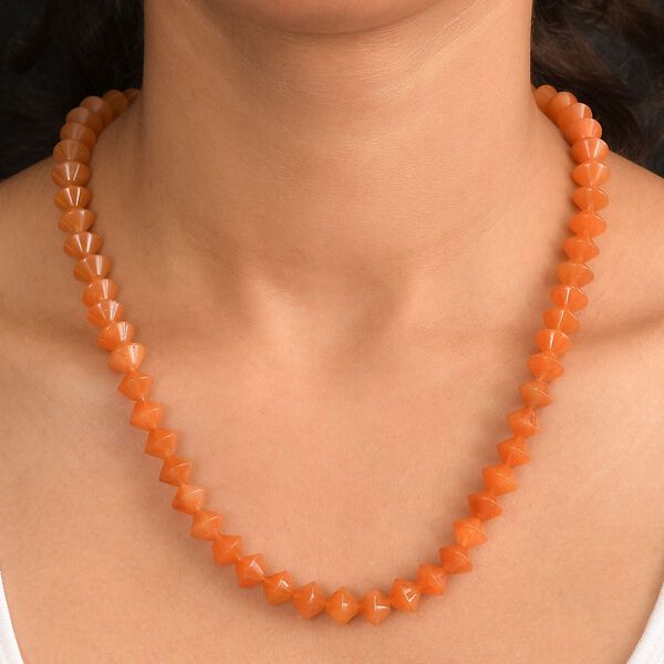 Rotes Aventurin Halskette ca. 50 cm mit 2.5 cm extender, Nickelfreies Messing platiniert ca. 250,00 ct image number 3