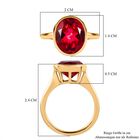 Magenta Rosa Quarz Triplette Ring, 925 Silber vergoldet (Größe 19.00) ca. 5.25 ct image number 6