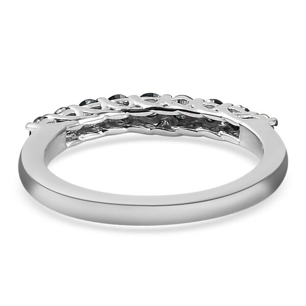 Blauer Diamant Band-Ring, 925 Silber platiniert  ca. 0,50 ct image number 6