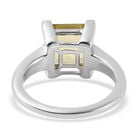 Ouro Verde-Quarz Solitär Ring 925 Silber Platin-Überzug image number 5
