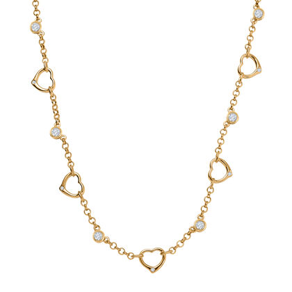 EVER TRUE Moissanit Halskette ca. 50 cm Nickelfreies Messing, goldfarben, ca. 0,91 ct.