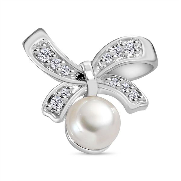 S&uuml;&szlig;wasserperle und Zirkonia-Anh&auml;nger - 1,13 ct.