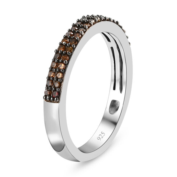 Roter Diamant-Ring, 925 Silber platiniert  ca. 0,25 ct image number 5