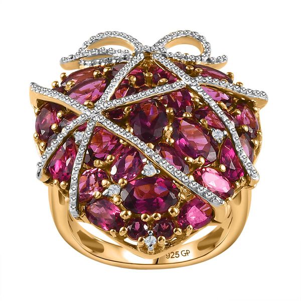 GP Amore Kollektion- Rhodolith Granat, Zirkon und blauer Saphir-Ring- 9,29 ct. image number 4