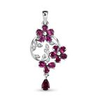 Rhodolith Granat Anhänger, 925 Silber platiniert ca. 3.18 ct