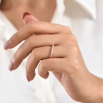 D'Joy SI-GH Labor Diamant Ring, 925 Silber 750 Ros&eacute;gold Vermeil - 0,25 ct.