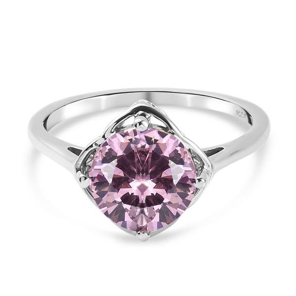 LUSTRO STELLA Rosa Zirkonia 925 Silber platiniert  ca. 3,47 ct
