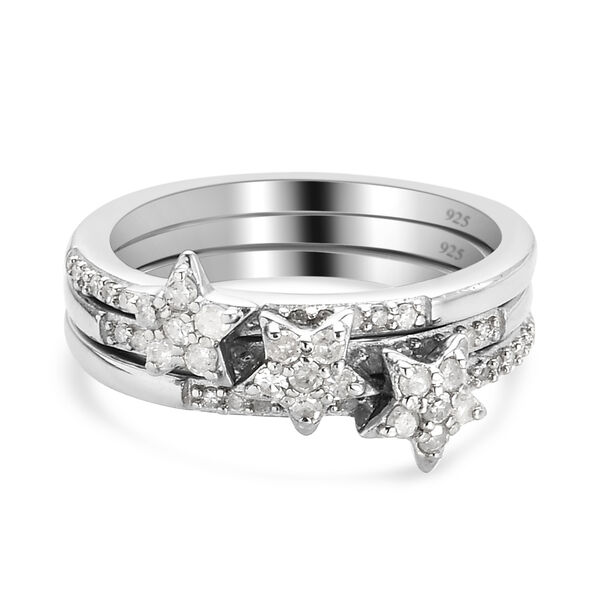 Diamant Ring 925 Silber platiniert  ca. 0,50 ct image number 0