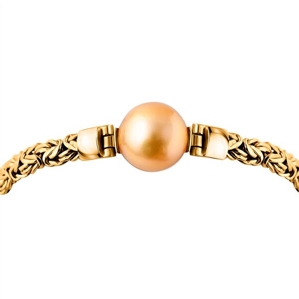 Royal Bali Kollektion- AAA goldene S&uuml;dseeperle und Labor Diamant Armband image number 2