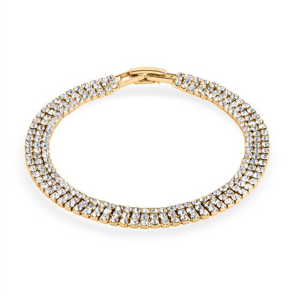 Wei&szlig;er Zirkonia Armband ca. 19 cm Nickelfreies Messing Standard 4.00 ct