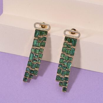 Wei&szlig;er Zirkonia, Glas Ohrringe, Nickelfreies Messing goldfarben