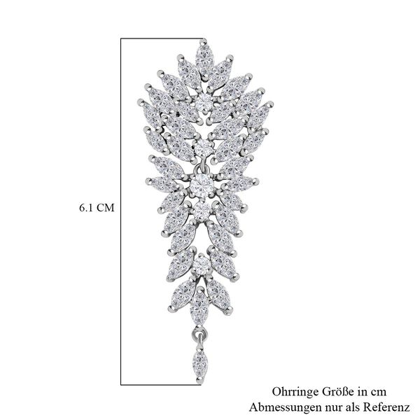 Wei&szlig;er Zirkonia Ohrringe Reines Messing image number 4