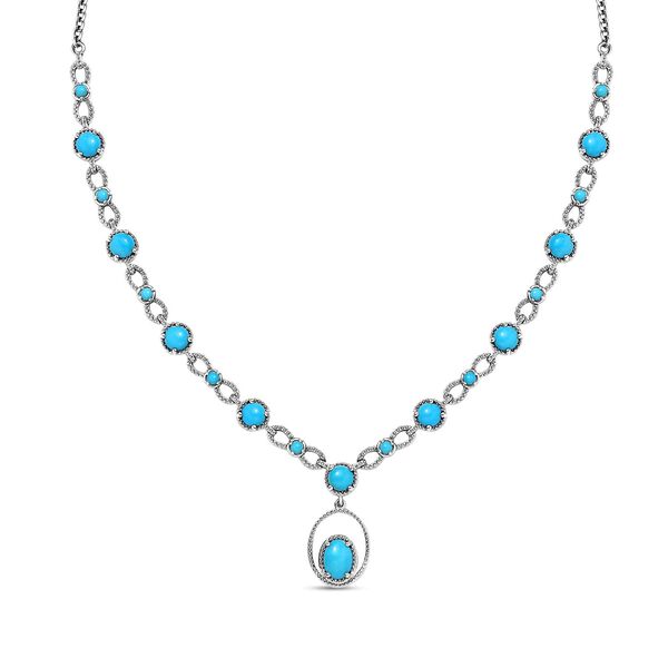 Amerikanische, natürliche Sleeping Beauty Türkis-Halskette, 45 cm - 6,28 ct. image number 0