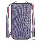 100% echte Leder Crossbody Handy-Geldbörse mit RFID Schutz und Krokoprägung, Violett image number 0