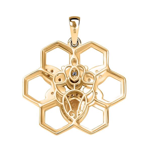 GP Trinfo Kollektion - Citrin, Schwarzer Spinell Anh&auml;nger, 925 Silber 750 Gelbgold Vermeil ca. 1.25 ct image number 4