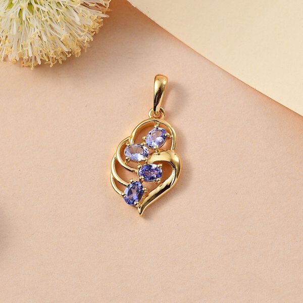 Tansanit Anh&auml;nger 925 Silber vergoldet ca. 0.64 ct image number 2