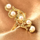 Japanische Akoya Perle Ring 925 Silber Gelbgold Vergoldet image number 1