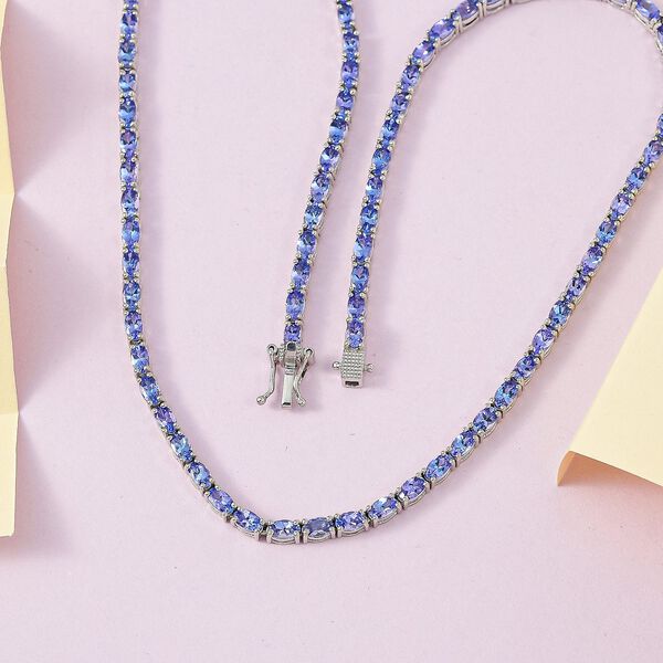 AA Tansanit 45cm Halskette, 925 Silber platiniert - 19,82 ct. image number 8