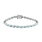 Larimar-Armband, ca. 20 cm, 925 Silber platiniert ca. 11,23 ct