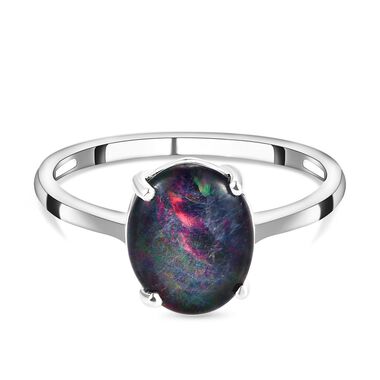 Boulder Opal Triplett-Ring, 925 Silber  ca. 1,77 ct