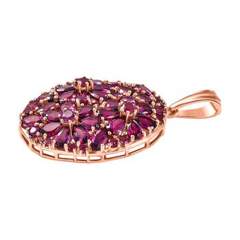 Nat&uuml;rlicher Rhodolith Granat Anh&auml;nger 925 Silber 750 Ros&eacute;gold Vermeil ca. 8.30 ct