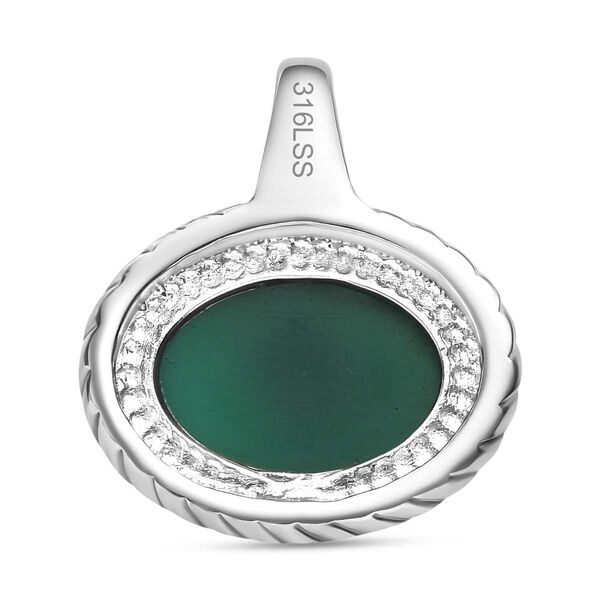 Verde Onyx Anh&auml;nger  Edelstahl ca. 7.15 ct image number 3