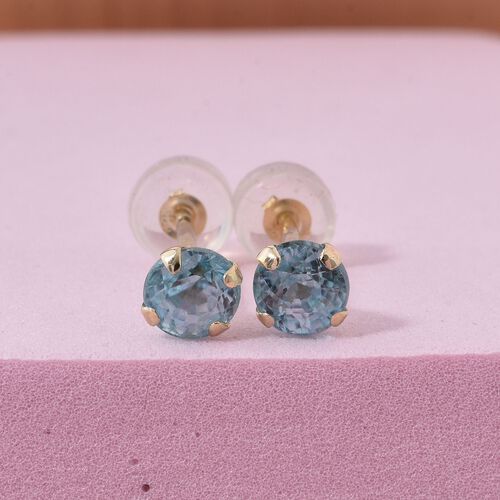 AAA Blauer Zirkon Ohrringe 375 Gold ca. 1,58 ct. image number 1