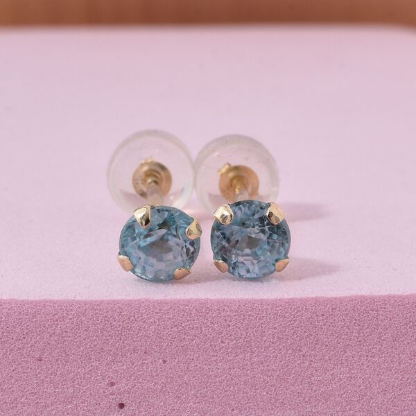 AAA blaue Zirkon Ohrringe in 375 Gold - 1,58 ct. image number 1