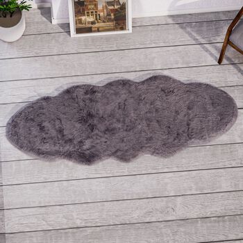 Kunstfell Teppich, hellgrau