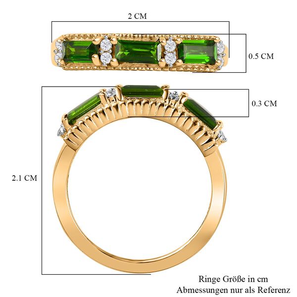 Natürlicher Chromdiopsid und Zirkon-Ring - 0,85 ct. image number 7
