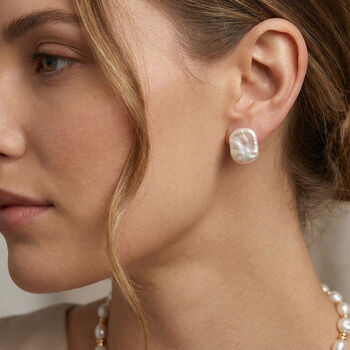 Keshi Perle Rechteck Ohrstecker