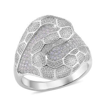 Wei&szlig;er Zirkonia Ring Nickelfreies Messing (Gr&ouml;&szlig;e 21.25)