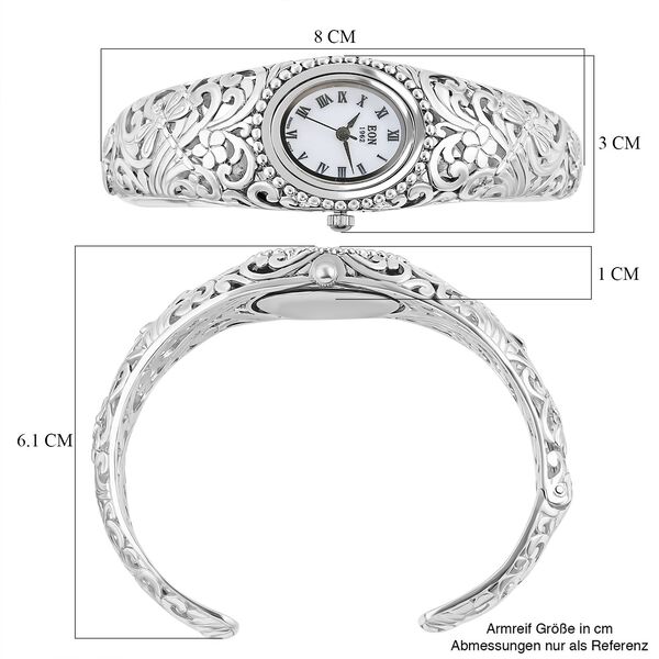 Royal Bali Kollektion - EON 1962 Armreif mit Schweizer Uhrwerk Armbanduhr, wasserdicht, 19 cm image number 6