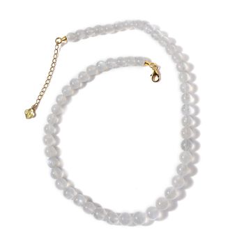 Exklusive Kollektion - Regenbogen Mondstein Halskette ca. 45 cm + 5 cm Extender, 925 Silber Gelbgold Vermeil ca. 210.00 ct