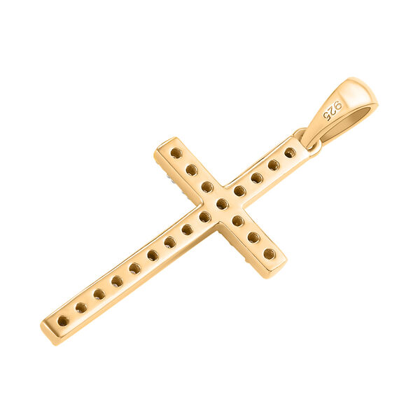 Diamant-Kreuz-Anh&auml;nger, 925 Silber vergoldet ca. 0.33 ct image number 5