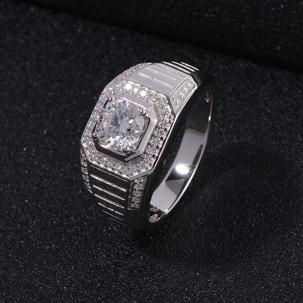 Moissanit Ring, 925 Silber rhodiniert - 1,22 ct. image number 2