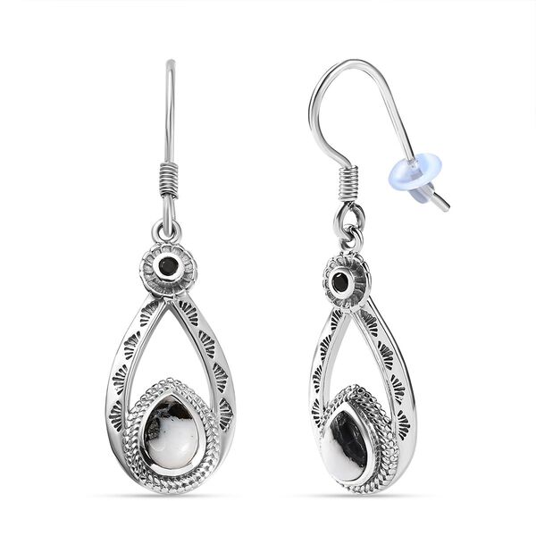 Wei&szlig;e B&uuml;ffel und schwarze Spinell-Ohrringe - 1,58 ct. image number 3