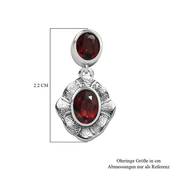 Mosambik Granat Ohrringe  Edelstahl ca. 2.04 ct image number 6