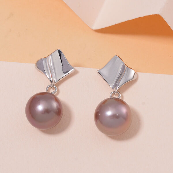 Mehrfarbige Edison Perle Ohrringe, 925 Silber rhodiniert image number 2