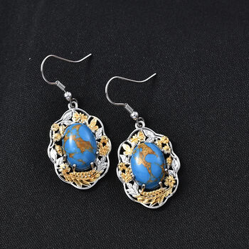 EVER TRUE AA Blauer Mojave T&uuml;rkis Ohrringe Nickelfreies Messing ca. 10.40 ct