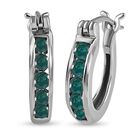 Blaugrüne AAA Grandidierit-Creolen, 925 Silber platiniert, ca. 0.74 ct